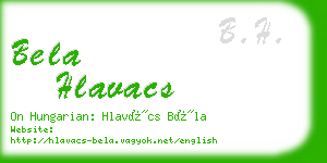 bela hlavacs business card